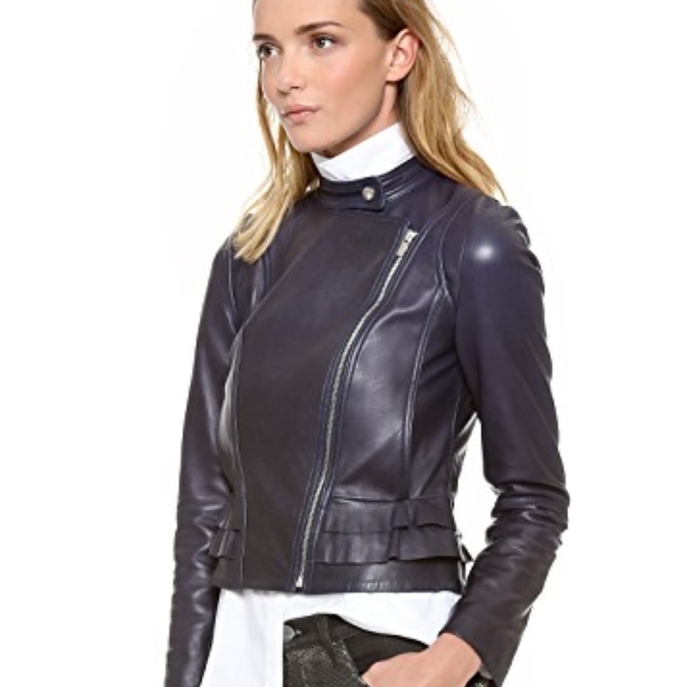 Diane von Furstenberg "Heaven" Leather Jacket - Picture 6 of 8